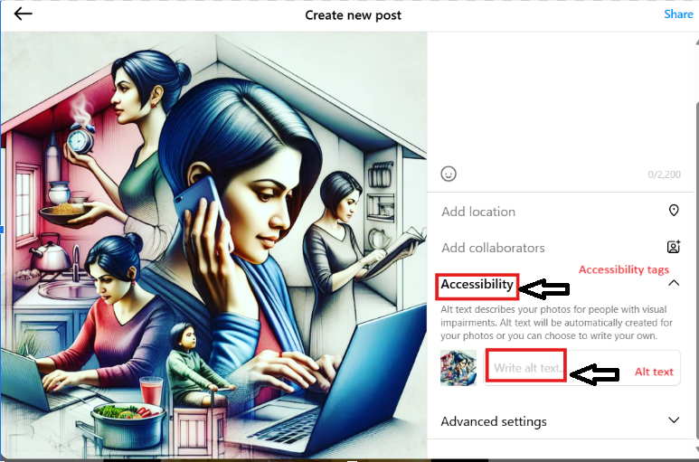Instagram SEO Accessability Tags
