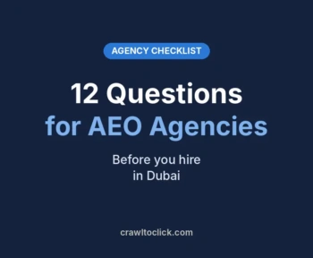 12 questions to ask before hiring an AEO agency in Dubai cover